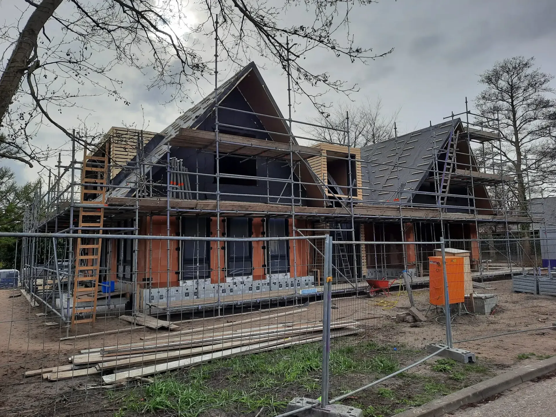 Compleet HSB casco in aanbouw